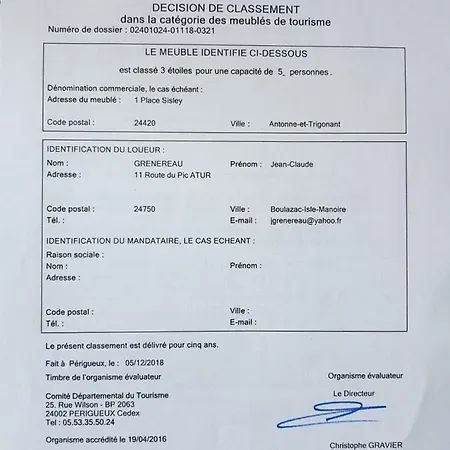 Gite Antonne Hébergement de vacances Antonne-et-Trigonant